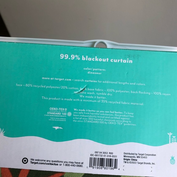 Pillowfort Dinosaur Foot/Forest Print 99.9% Black Out Curtain Panel - Picture 9 of 9